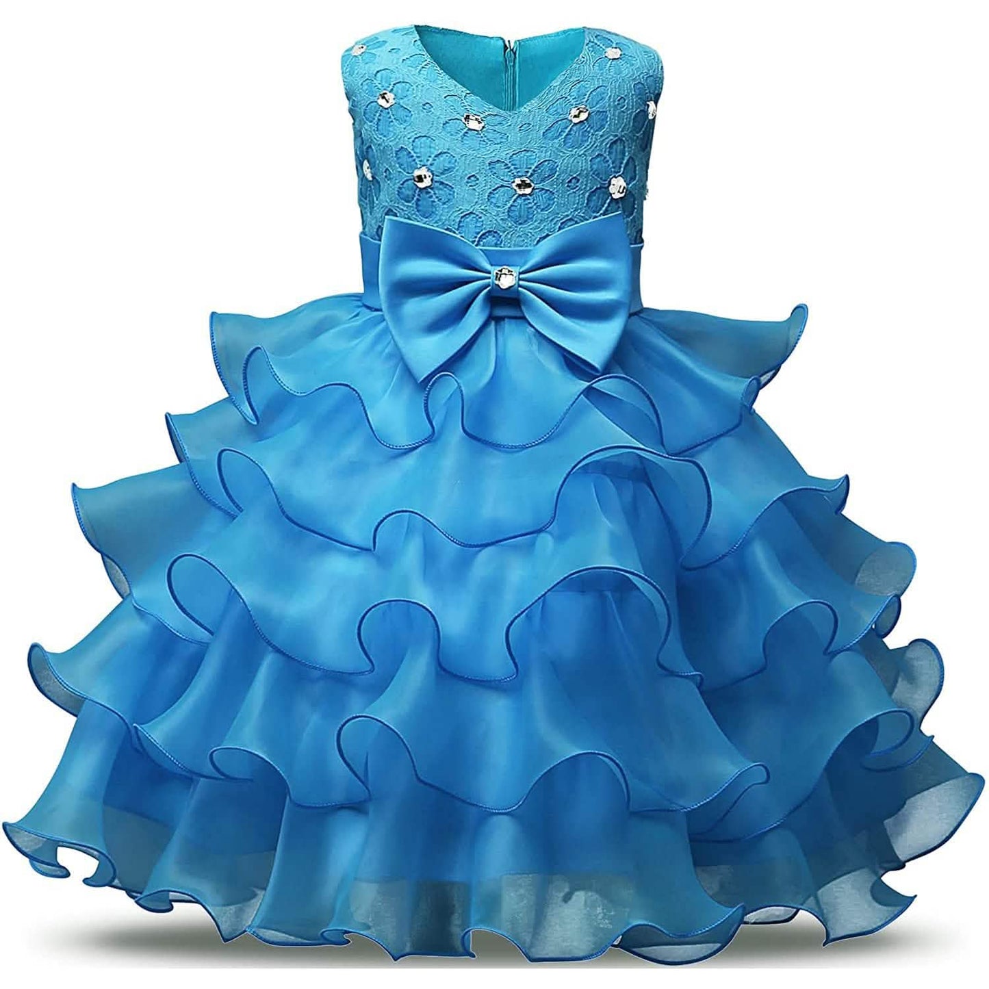 Girl Dress Kids Ruffles Lace Party Wedding Gown