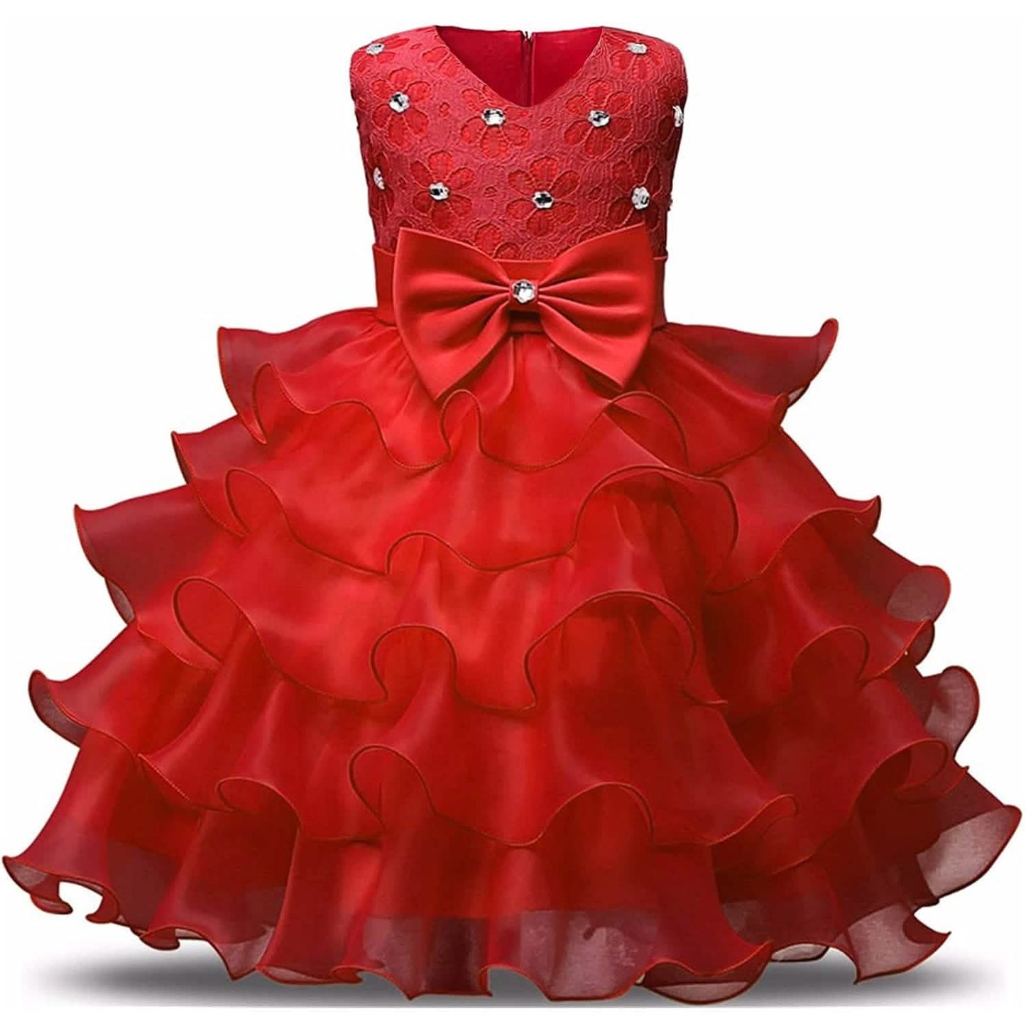 Girl Dress Kids Ruffles Lace Party Wedding Gown