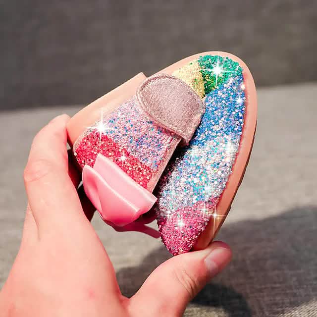 Girls' Glitters PU Sequined Jeweled Flat Shoes