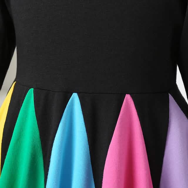 Girls' Rainbow Casual Dress