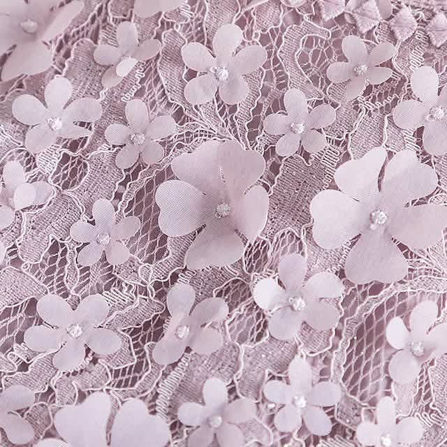 Girls' Ruffle Mesh Embroidered Dress